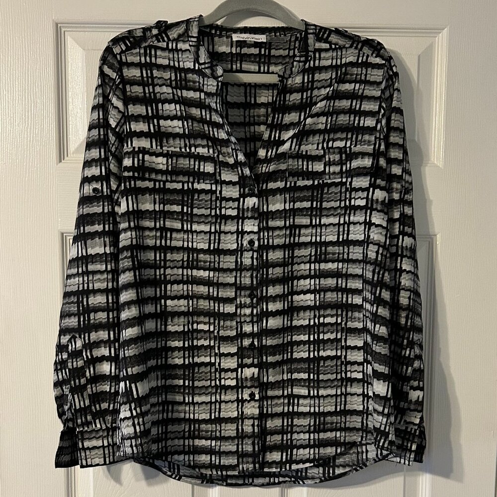 Women's, Calvin Klein, Button Up Blouse, Size Medium